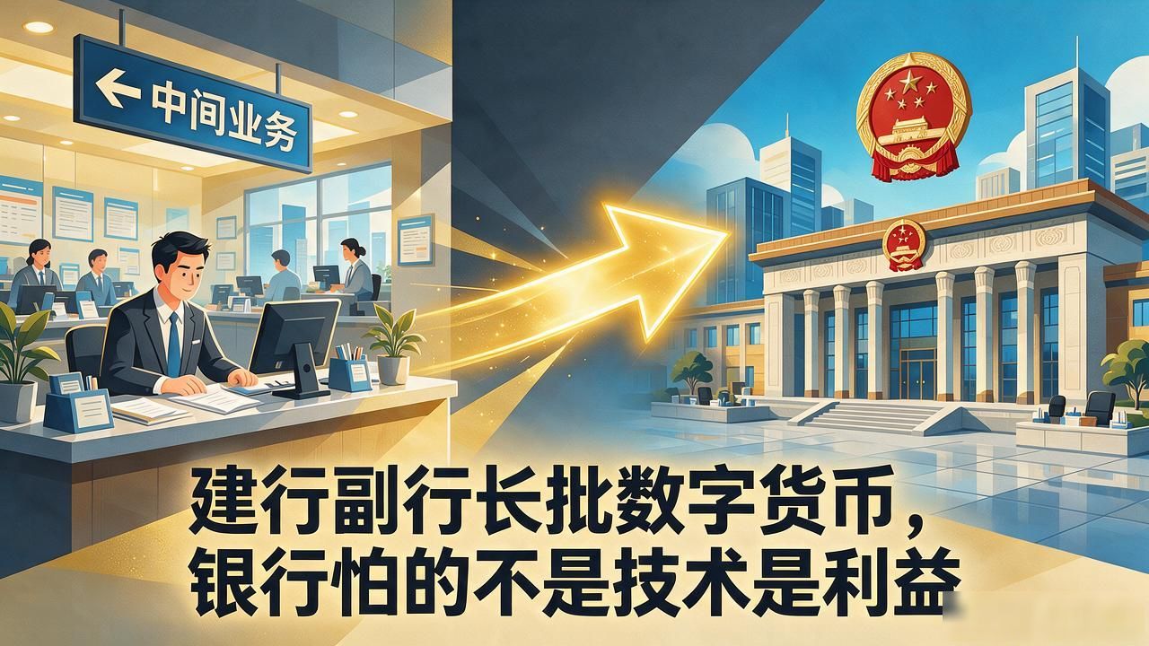 建行副行长批数字货币，银行怕的不是技术是利益