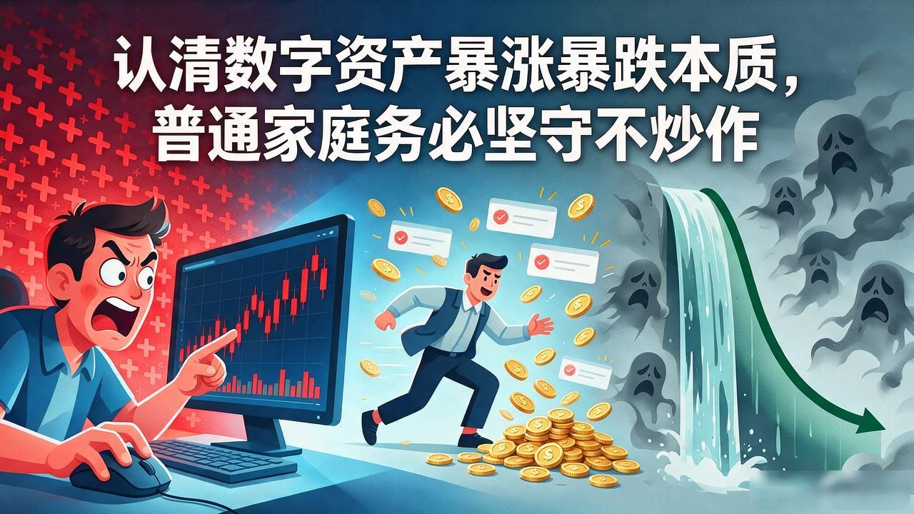 认清数字资产暴涨暴跌本质，普通家庭务必坚守不炒作