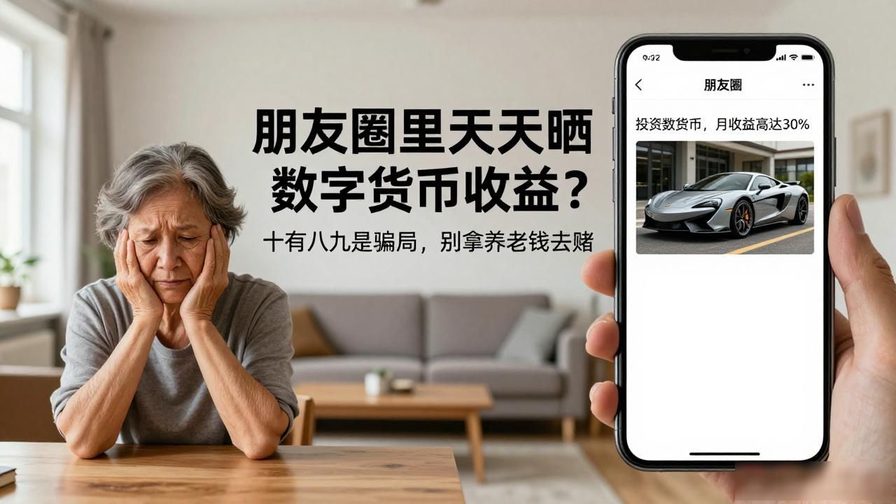 朋友圈里天天晒数字货币收益？十有八九是骗局，别拿养老钱去赌