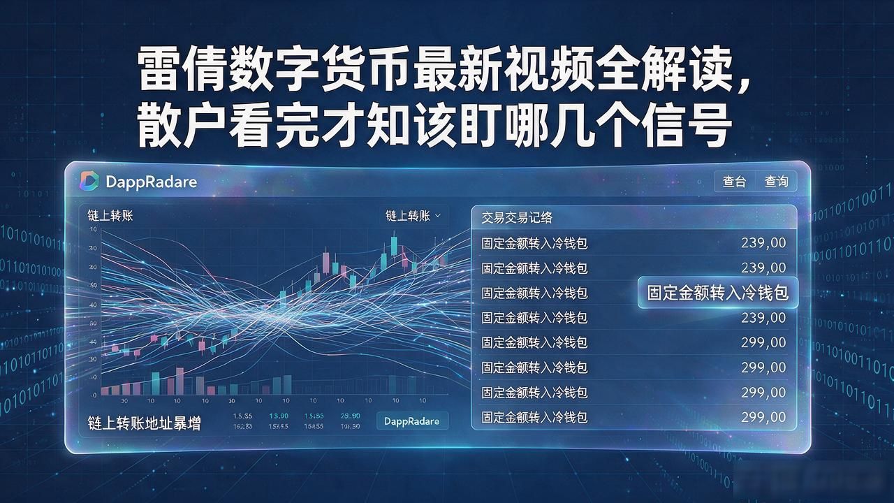 雷倩数字货币最新视频全解读，散户看完才知该盯哪几个信号