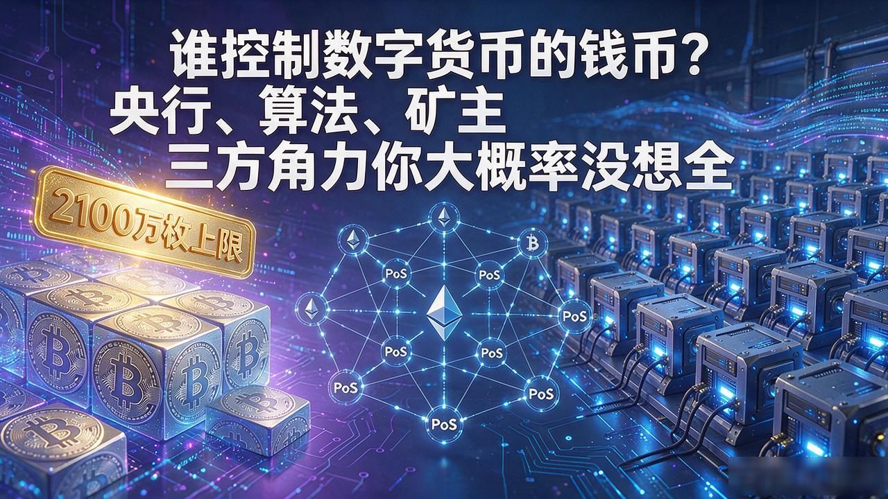 谁控制数字货币的钱币？央行、算法、矿主三方角力你大概率没想全