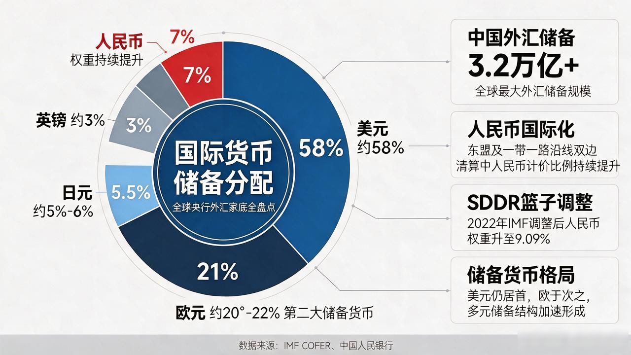 国际货币储备分配数字怎么读，全球央行外汇家底全盘点