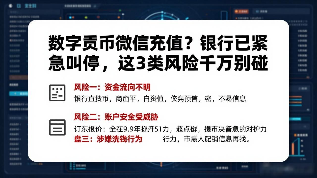 数字货币用微信充值？银行已紧急叫停，这3类风险千万别碰