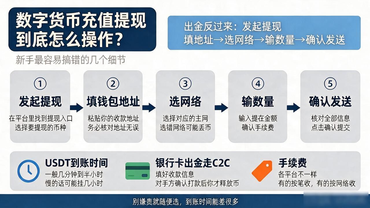 数字货币充值提现到底怎么操作？新手最容易搞错的几个细节