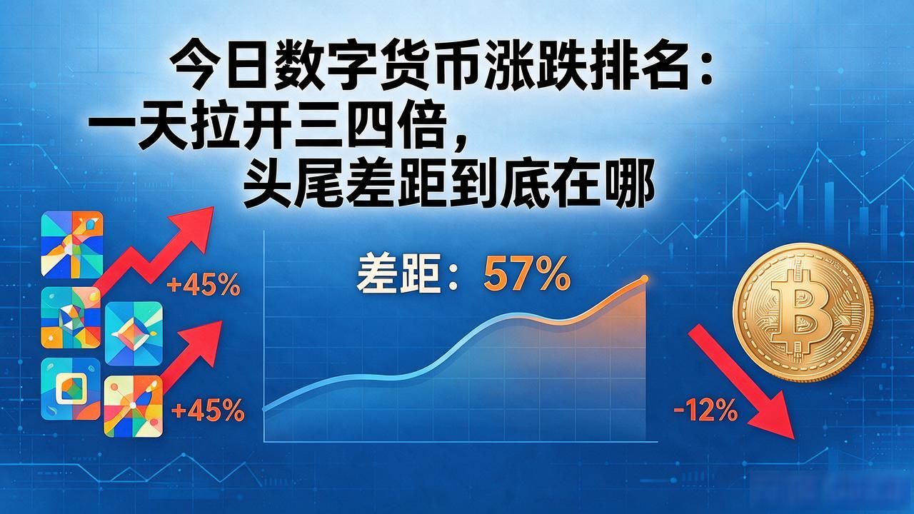 今日数字货币涨跌排名：一天拉开三四倍，头尾差距到底在哪